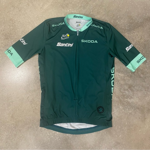 Tour de France Fan Line Sprint Points Leader Mens Green Jersey by Santini - Picture 3 of 9